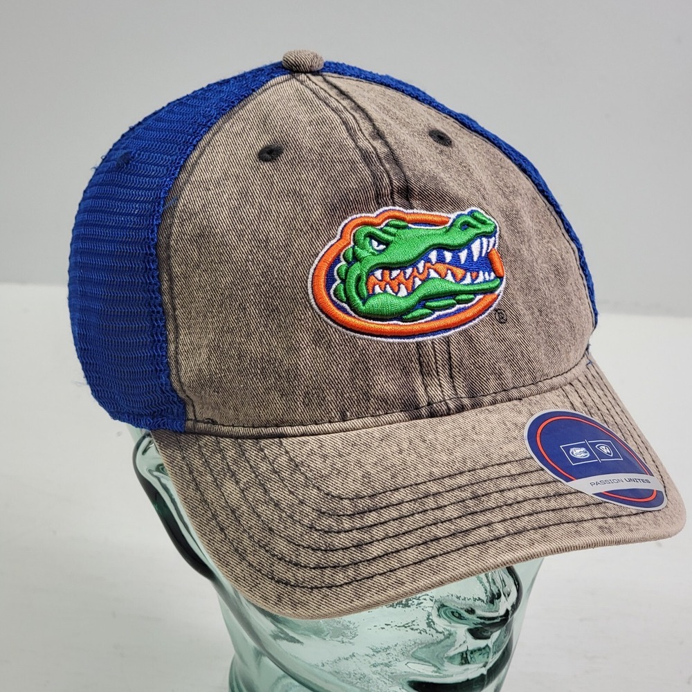 Top of the World Florida Gators Gray Blue Embroidered Trucker Snapback Hat Cap